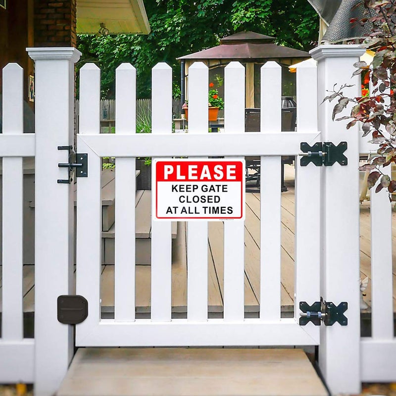 Enjoyist 2-Pack Please Keep Gate Closed At All Times Sign 10"x 7" .04" Aluminum Reflective Sign Rust Free Aluminum-UV Protected and Weatherproof - Image 5